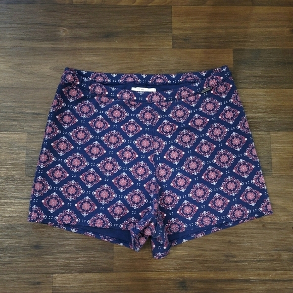 Abercrombie & Fitch Pull-on Women's Cotton Blend Shorts Navy Pink Print S Small - Picture 1 of 7